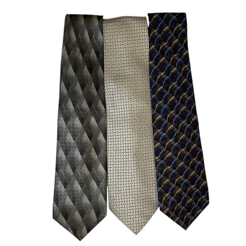 Vintage Men's Tie Set - Gray and Blue